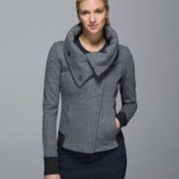 Lululemon Karmacollected Jacket Heathered Speckled Black 4 - Picture 1 of 9